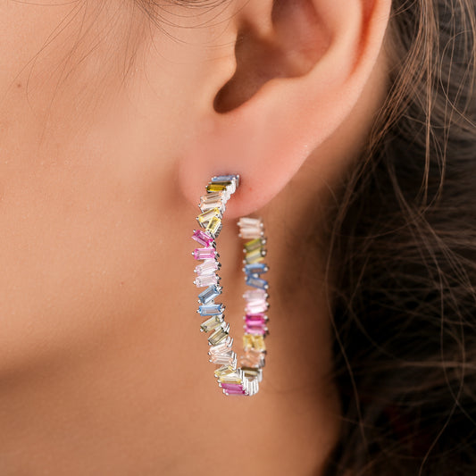 Luxury Natural Multi-Color Sapphire Diamond Statement Earrings By Ivevar