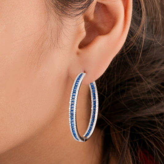 Luxury Rainbow Natural Sapphire Diamond Drop Earrings By Ivevar Fine Jewelry