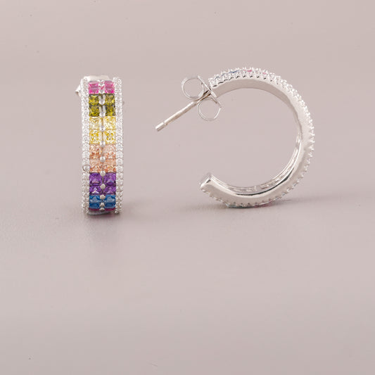 Luxury Rainbow Natural Sapphire Diamond Teardrop Earrings By Ivevar Fine Jewelry