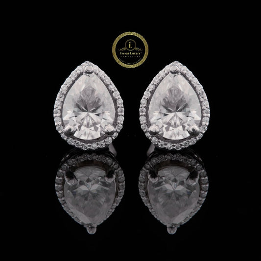 925 Sterling Silver Perfect Cut Passed Diamond Test D Color Water Drop Moissanite Stud Earrings for Women Gift Jewelry by Ivevar