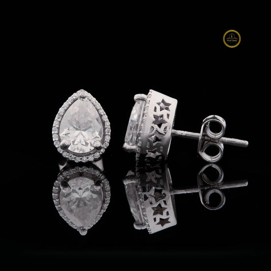 925 Sterling Silver Perfect Cut Passed Diamond Test D Color Water Drop Moissanite Stud Earrings for Women Gift Jewelry by Ivevar