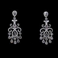 Handcrafted 14K Gold Diamond Chandelier Drops Natural Rose Cut Stones By Ivevar