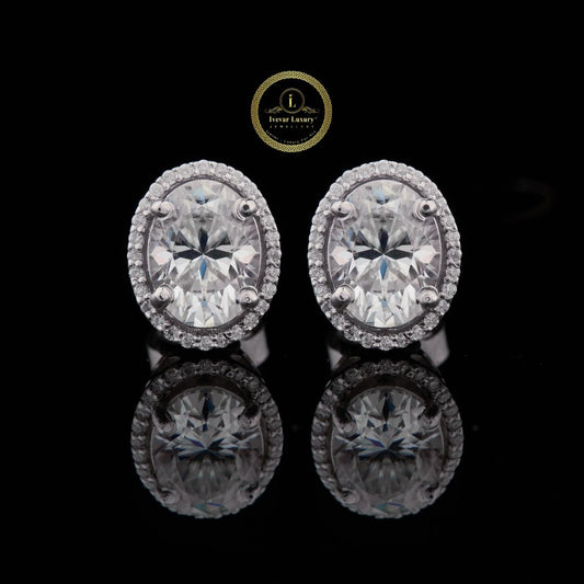 Luxury Moissanite Stud 1ct VVS 925 Sterling Silver Men Women Jewelry by Ivevar