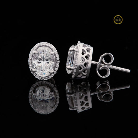 Luxury Moissanite Stud 1ct VVS 925 Sterling Silver Men Women Jewelry by Ivevar