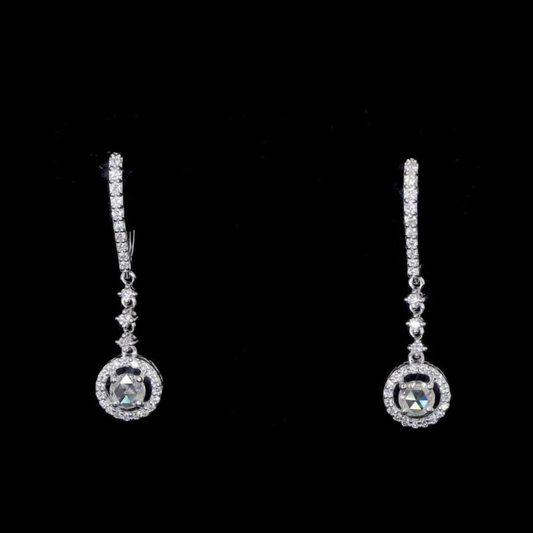 Minimalist 14K Gold Natural Rose-Cut Diamond Drop Earrings By Ivevar