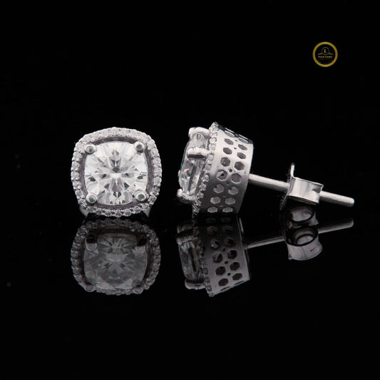 VVS Stud Moissanite Earrings Pass Diamond Test Bling princess Cut 925 Silver Jewelry by Ivevar