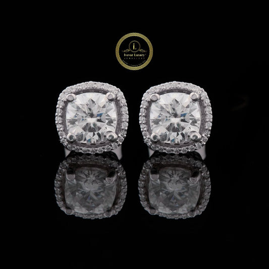 VVS Stud Moissanite Earrings Pass Diamond Test Bling princess Cut 925 Silver Jewelry by Ivevar
