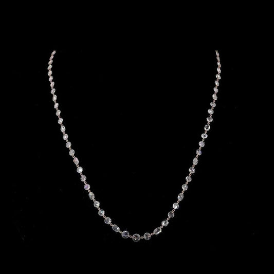 14K Gold Diamond By the Yard Necklace with Natural Rose Cut Diamonds By Ivevar