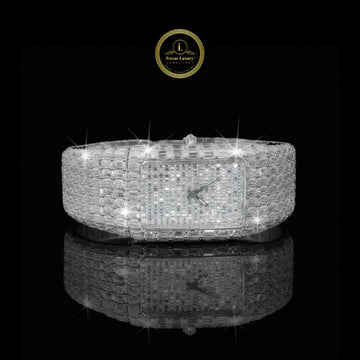 Baguette Cut Full Iced-Out Moissanite Diamond Luxury Watch The Ultimate Statement of Power and Precision