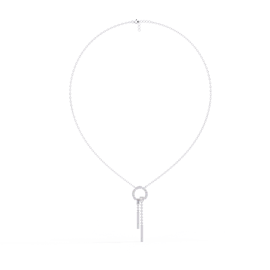 Circle Drop Bar Pendant Necklace - view 4