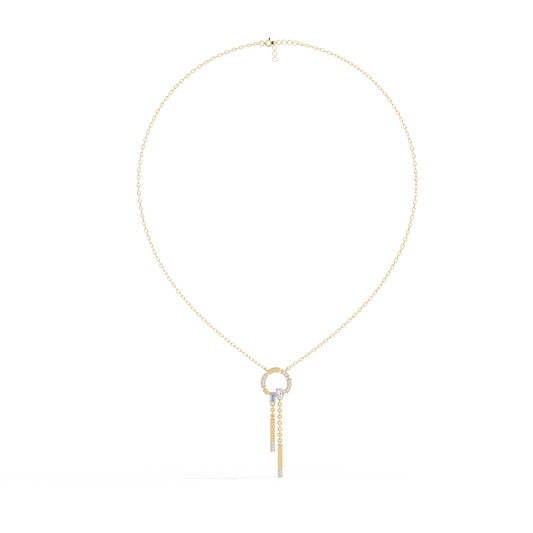 Circle Drop Bar Pendant Necklace - view 2