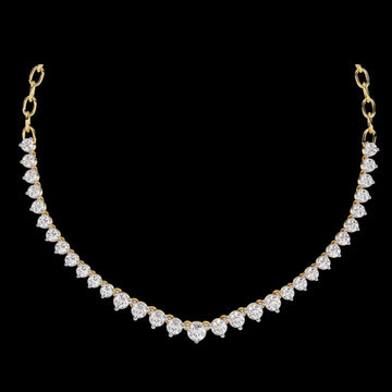 17 TCW Eternal Shine Round Cut Lab Grown Diamond Necklace Exquisite Chain For a Luxurious Modern Look