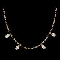1.45 TCW luxury Moissanite Diamond Necklace Dainty Chain with Sparkling Oval Cut Diamonds