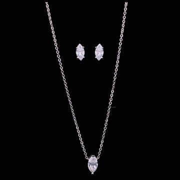 1.50 TCW Elegant Marquise Cut Moissanite Necklace with Matching Stud Earrings