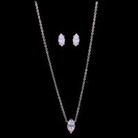 1.50 TCW Elegant Marquise Cut Lab Grown Necklace with Matching Stud Earrings