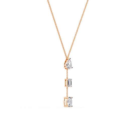 Three Mix Shape Drop Pendant Necklace - view 3