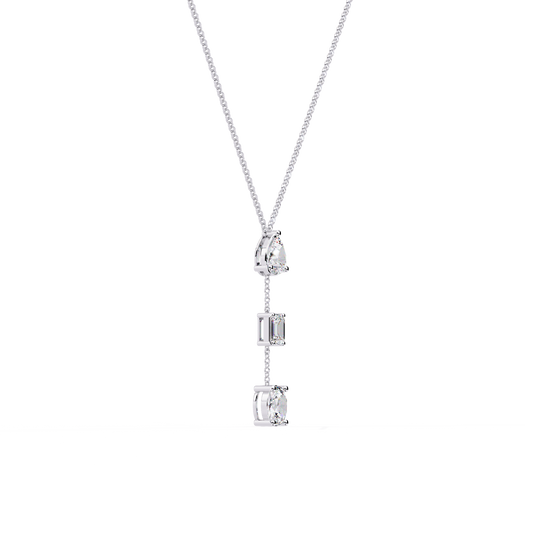 Three Mix Shape Drop Pendant Necklace - view 4