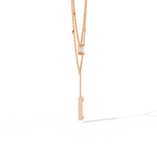 Layered Emerald Cut Pendant Y Necklace - view 4