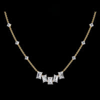 4.28 TCW Luxury Diamond Necklace Exquisite Emerald and Round Cut Lab Grown Diamonds on a Luxe Chain
