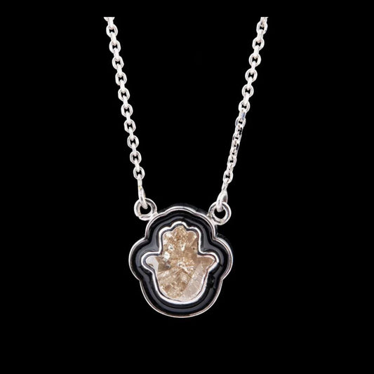 4.00 CTHandcrafted 14K Gold Necklace with Lab Grown Custom Diamond Hamsa Charm