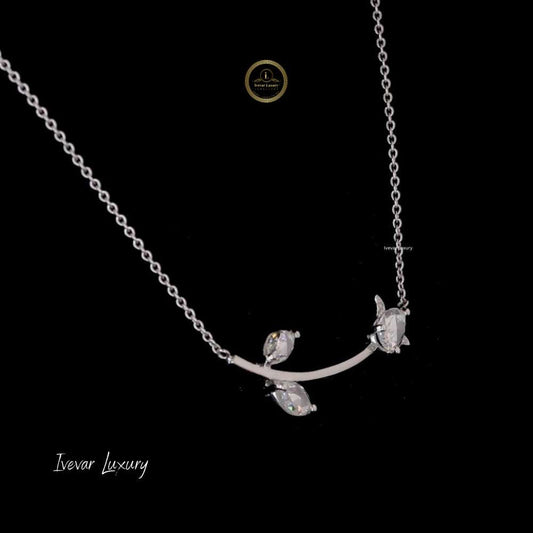 Minimalist 14K Gold Necklace with Natural Rose Cut Diamond Accents - view 3