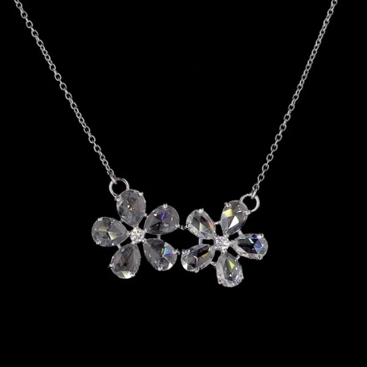 Signature Flower 14K Gold Rose Cut Diamond Necklace By Ivevar