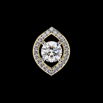 0.47 CT Elegant Round Cut Lab Diamond Pendant with Unique Halo Detailing