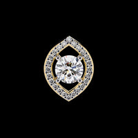 0.47 CT Elegant Round Cut Moissanite Pendant with Unique Halo Detailing
