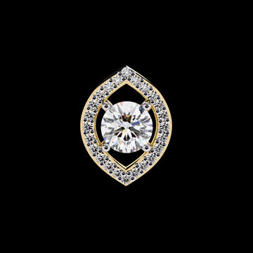 0.47 CT Elegant Round Cut Moissanite Pendant with Unique Halo Detailing