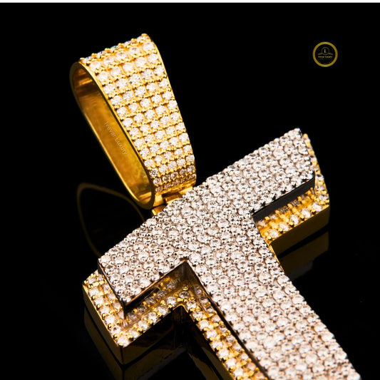 Custom Moissanite Iced Out Letter J Pendant Two Tone Hip Hop Jewelry - view 3