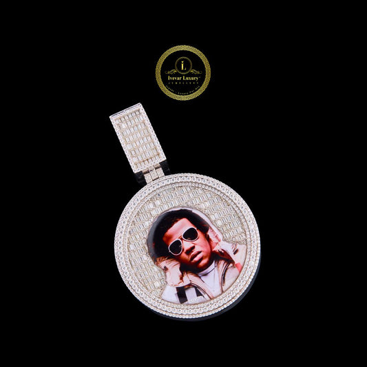 Custom Iced Out Hourglass Pendant - 925 Silver VVS1 Moissanite Spinner By Ivevar