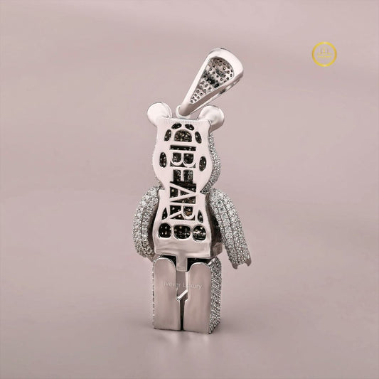 Iced Out Custom Lab Diamond Bearbrick Toy Figure Hip Hop Pendant - view 2