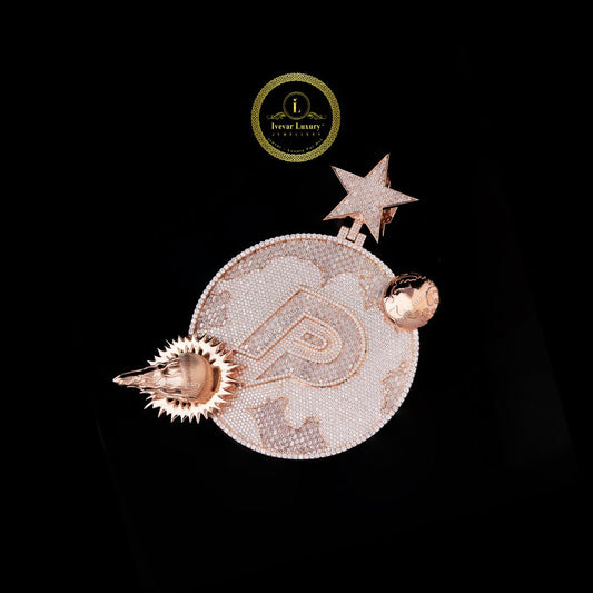 Custom Moissanite Initial Pendant - VVS Diamond Letter Necklace by Ivevar