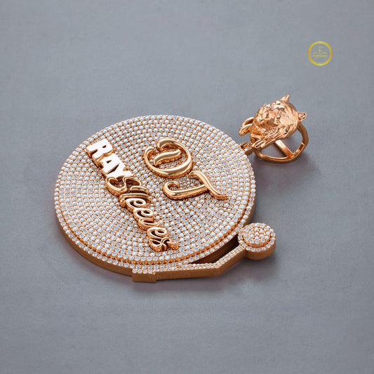 The King Custom DJ Ray Sleeves Moissanite Turntable Tiger Head Pendant - view 2