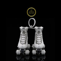 Custom 3D Roller Skates Moissanite Diamond Iced Out Pendant In White Gold Silver By Ivevar