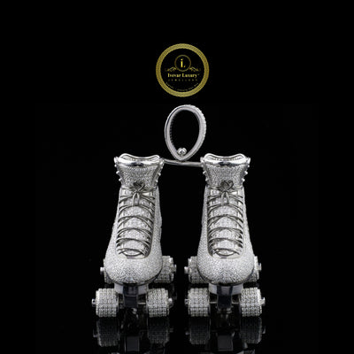 Iced-Out Custom Moissanite Roller Skates Hip Hop Pendant Charm
