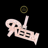 Luxury Custom REEM Lab Diamond Pendant in Rose Gold With Premium Iced Out Shine By Ivevar