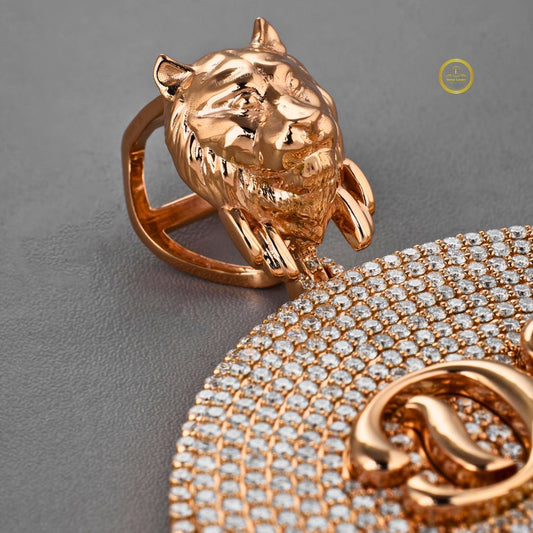 The King Custom DJ Ray Sleeves Lab Diamond Turntable Tiger Head Pendant - view 3