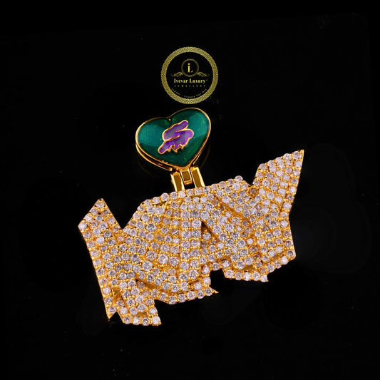 Exquisite God Custom Pendant with Moissanite Diamonds by Ivevar