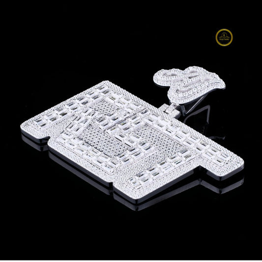Custom AJ RST Letter Baguette Lab Diamond Iced Out Pendant - view 4