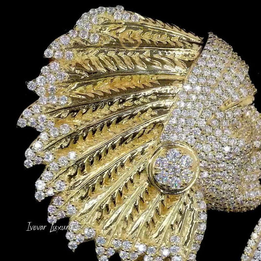 The Chief Heritage Custom Ash Script Moissanite 3D Native American Pendant - view 2