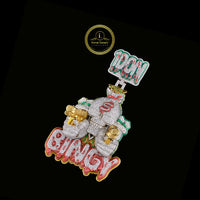Lab Grown Diamond Hip Hop Pendant Custom Letter Name Design That Passes Diamond Tester By Ivevar