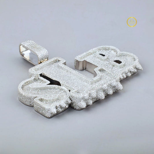 Custom Bubble Letter SLB Drip Moissanite Iced-Out High Quality Pendant - view 2