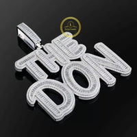 Custom THE DON Moissanite Diamond Iced Out Pendant With Baguettes In White Gold By Ivevar