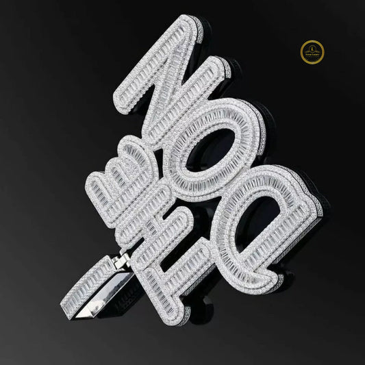 Iced-Out Custom Baguette Moissanite THE DON Letters Pendant Charm - view 3