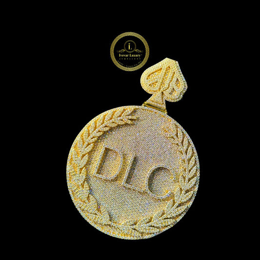 Iced Out Double Halo Pendant - 925 Silver/14K Gold Moissanite Pendant