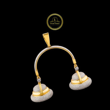 Custom Studio Headphones Moissanite Diamond Iced Out Music Pendant Yellow Gold Silver By Ivevar