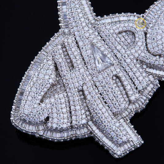 Iced Out Shark & Owl Pendant - 925 Silver/Gold Moissanite Hip Hop Jewelry By Ivevar