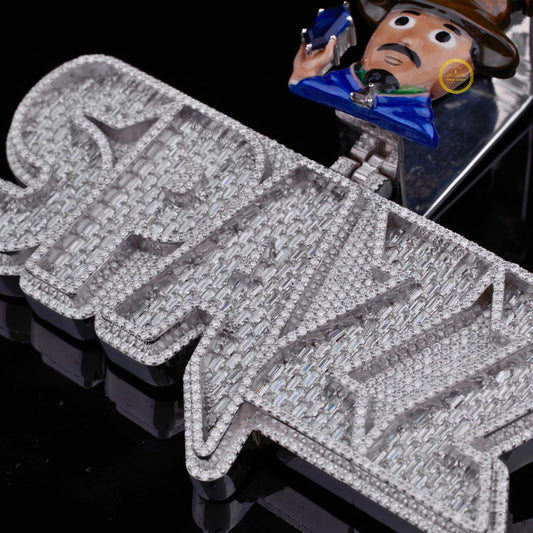 Custom Spazz Name Lab Diamond Pendant Wizard Character Bail Hip Hop Jewelry - view 3