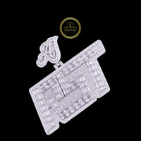 Luxury Lab Grown Diamond Pendant Fully Iced with Round & Baguette Cuts By Ivevar